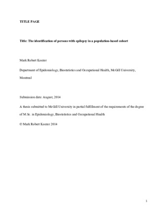 The identification of persons with epilepsy in a population-based cohort thumbnail