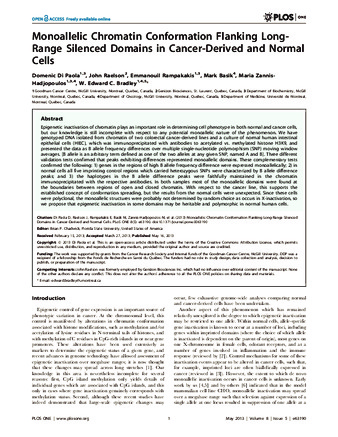 Monoallelic Chromatin Conformation Flanking Long-Range Silenced Domains in Cancer-Derived and Normal Cells thumbnail