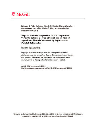 Hepatic Fibrosis Progression in HIV-Hepatitis C Virus Co-Infection – The Effect of Sex on Risk of Significant Fibrosis Measured by Aspartate-to-Platelet Ratio Index thumbnail