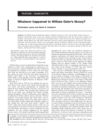 Whatever happened to William Osler's Library? thumbnail