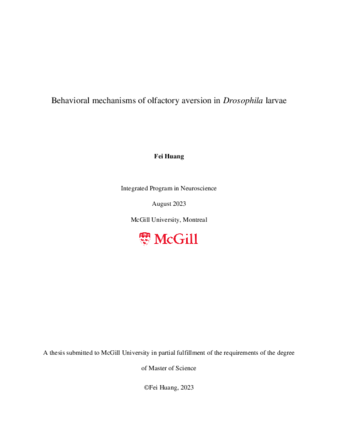 Behavioral mechanisms underlying olfactory aversion in Drosophila larvae thumbnail