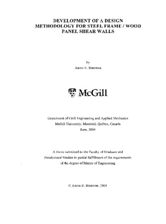 Development of a design methodology for steel frame wood panel shear walls thumbnail