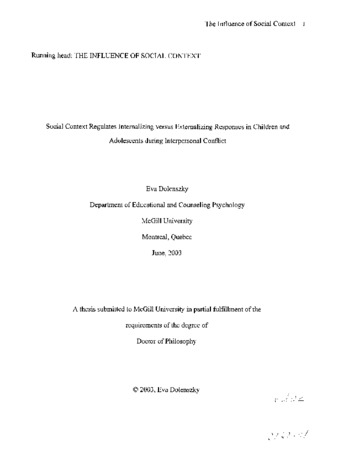 Social context regulates internalizing versus externalizing responses in children and adolescents during interpersonal conflict thumbnail