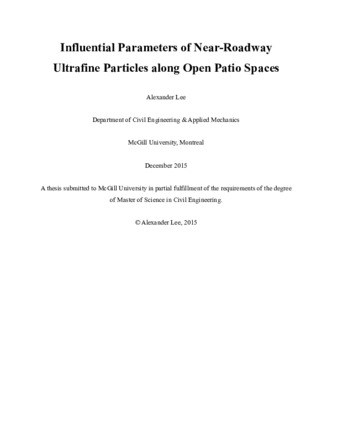 Influential parameters of near-roadway ultrafine particles along open patio spaces thumbnail