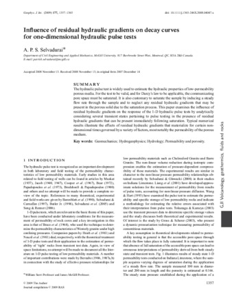 Influence of residual hydraulic gradients on decay curves for one-dimensional hydraulic pulse tests thumbnail