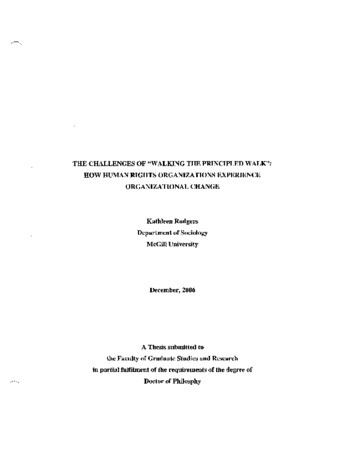 The challenges of "Walking the principled walk" : how human rights organizations experience organizational change thumbnail