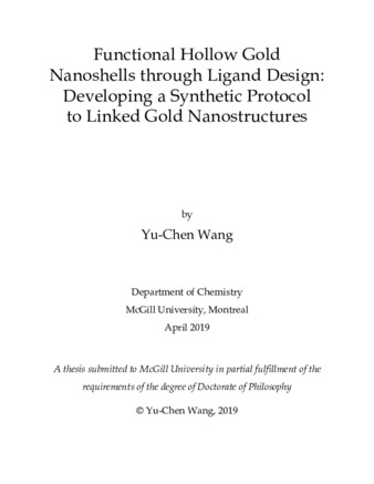 Functional hollow gold nanoshells through ligand design: developing a synthetic protocol to linked gold nanostructures thumbnail