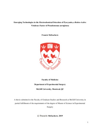 Emerging technologies in the electrochemical detection of pyocyanin, a redox-active virulence factor of Pseudomonas aeruginosa thumbnail