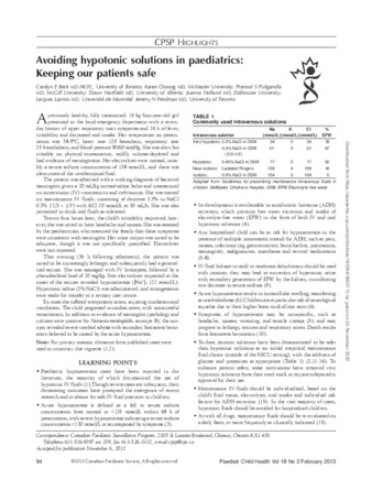 Avoiding hypotonic solutions in paediatrics: Keeping our patients safe thumbnail
