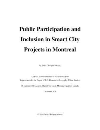 Public Participation and Inclusion in Smart City Projects in Montreal thumbnail