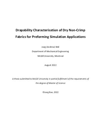Drapability characterisation of dry non-crimp fabrics for preforming simulation applications thumbnail