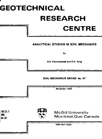 Analytical studies in soil mechanics thumbnail