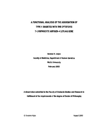 A functional analysis of the association of Type 1 Diabetes with the cytotoxic T-lymphocyte antigen-4 (CTLA4) gene / thumbnail