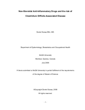 Non-steroidal anti-inflammatory drugs and the risk of Clostridium Difficile-Associated Disease thumbnail