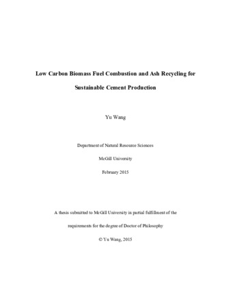 Low carbon biomass fuel combustion and ash recycling for sustainable cement production thumbnail