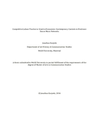 Competitive labour practice in creative economies. Contemporary contests in electronic dance music networks thumbnail