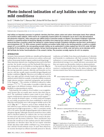 Photo-induced iodination of aryl halides under very mild conditions thumbnail