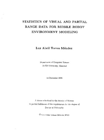 Statistics of visual and partial range data for mobile robot environment modeling : Luz Abril Torres Méndez. thumbnail