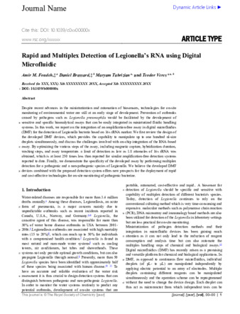 Rapid and Multiplex Detection of Legionella’s RNA using Digital Microfluidic thumbnail