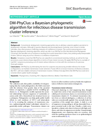 DM-PhyClus: a Bayesian phylogenetic algorithm for infectious disease transmission cluster inference thumbnail