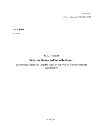 Reference groups and norm resistance: Exploring resistance to LGBTQ rights in the Kyrgyz Republic through acculturation thumbnail