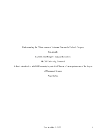 Understanding the effectiveness of informed consent in pediatric surgery thumbnail