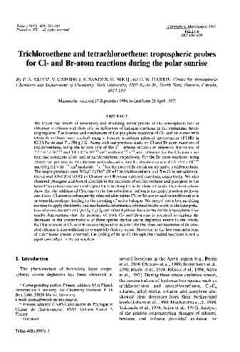 Trichloroethene and tetrachloroethene: tropospheric probes for Cl- and Br-atom reactions during the polar sunrise thumbnail