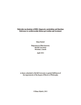 Molecular mechanisms of high-density lipoprotein biogenesis, metabolism and function: relevance to cardiovascular disease prevention and treatment thumbnail
