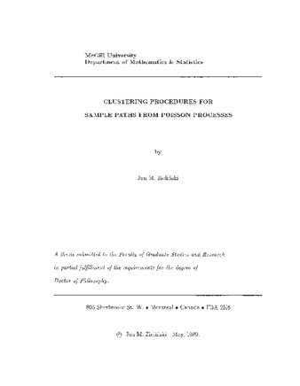 Clustering procedures for sample paths from poisson processes thumbnail