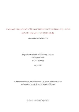 Laying foundation for high dispersion eclipse mapping of hot Jupiters thumbnail