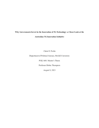 Why Governments Invest in the Innovation of 5G Technology: a Closer Look at the Australian 5G Innovation Initiative thumbnail