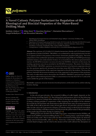 A Novel Cationic Polymer Surfactant for Regulation of the Rheological and Biocidal Properties of the Water-Based Drilling Muds thumbnail