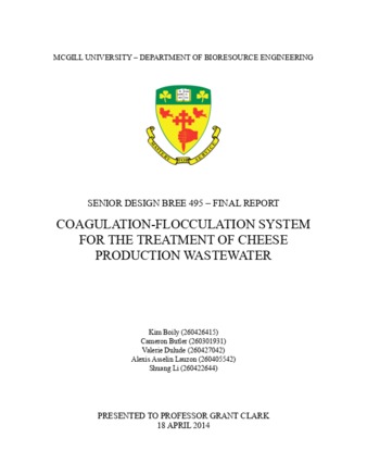 Coagulation-flocculation System for the Treatment of Cheese Production Wastewater thumbnail