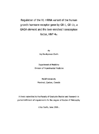 Regulation of the V1 mRNA variant of the human growth hormone receptor gene by Gfi-1, Gfi-1b, a GAGA element and the liver enriched transcription factor, HNF-4[alpha] thumbnail