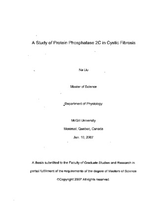 A study of protein phosphatase 2C in cystic fibrosis / thumbnail