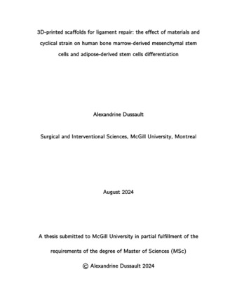 3D-printed scaffolds for ligament repair: the effect of materials and cyclical strain on human bone marrow-derived mesenchymal stem cells and adipose-derived stem cells differentiation thumbnail