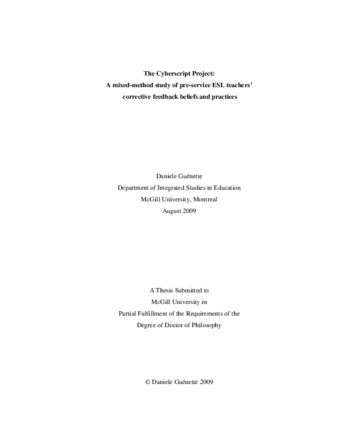 The Cyberscript Project: a mixed method study of pre-service ESL teachers' corrective feedback beliefs and practices thumbnail