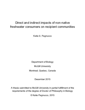 Direct and indirect impacts of non-native freshwater consumers on recipient communities thumbnail