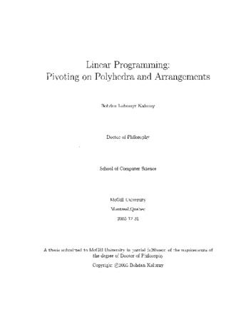 Linear programming : pivoting on polyhedra and arrangements thumbnail