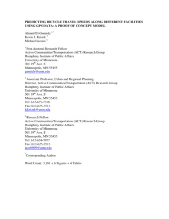 Predicting bicycle travel speeds along different facilities using gps data: a proof of concept model  thumbnail