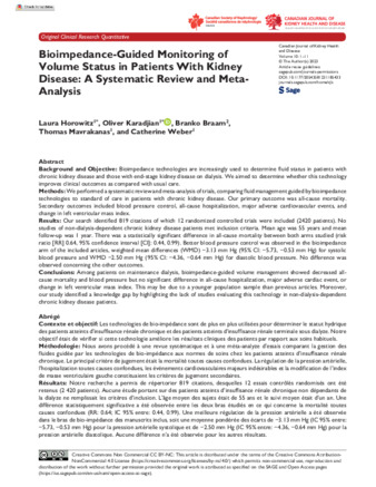 Bioimpedance-Guided Monitoring of Volume Status in Patients With Kidney Disease: A Systematic Review and Meta-Analysis thumbnail
