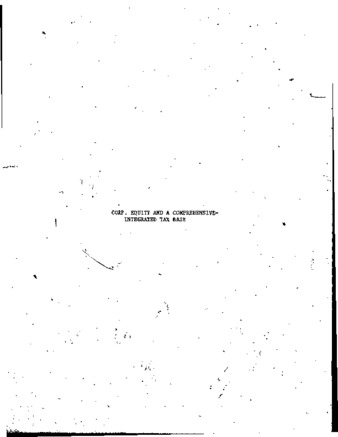 The effect of corporate equity holdings of a comprehensive and integrated tax base and the implications for investment / thumbnail