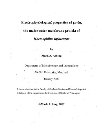 Electrophysiological properties of porin, the major outer membrane protein of Haemophilus influenzae thumbnail