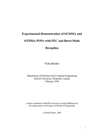 Experimental demonstration of OCDMA and OTDMA PONs with FEC and burst-mode reception thumbnail