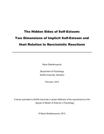 The hidden sides of self-esteem: Two dimensions of implicit self-esteem and their relation to narcissistic reactions thumbnail