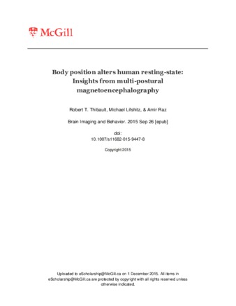 Body position alters human resting-state: Insights from multi-postural magnetoencephalography thumbnail