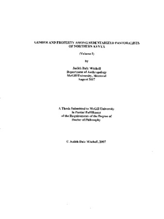 Gender and property among sedentarized pastoralists of Northern Kenya thumbnail