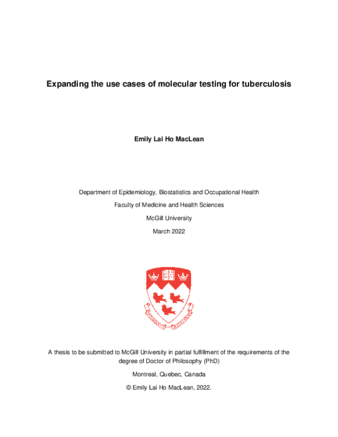 Expanding the use cases of molecular testing for tuberculosis thumbnail