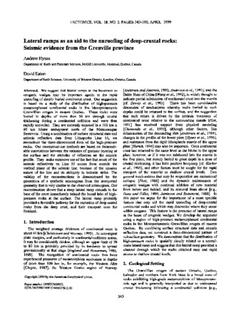 Lateral ramps as an aid to the unroofing of deep-crustal rocks: Seismic evidence from the Grenville province thumbnail