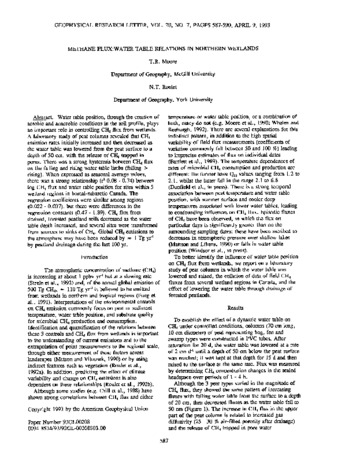 Methane flux: water table relations in northern wetlands thumbnail